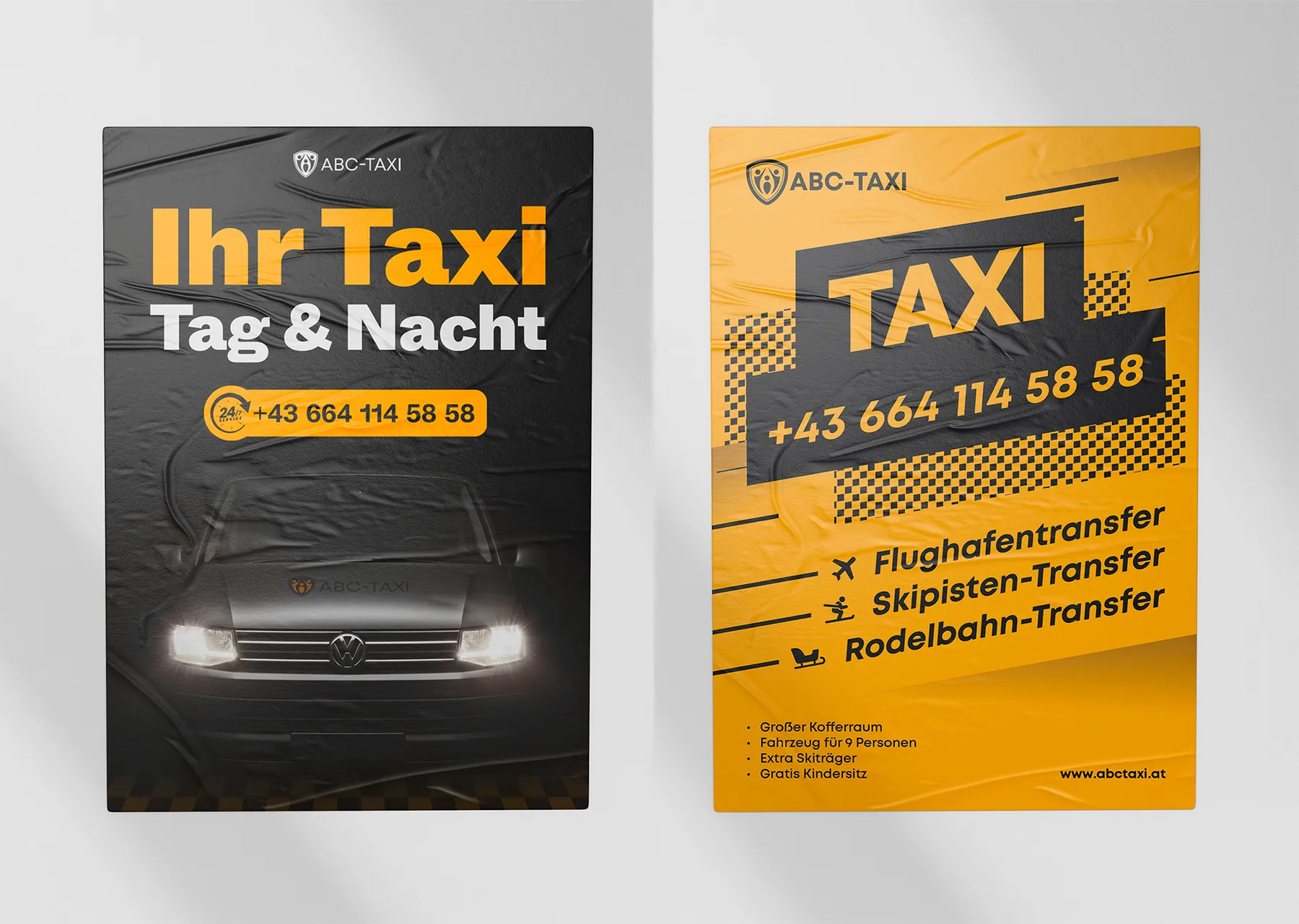 Plakat für ABC Taxi in Flachau