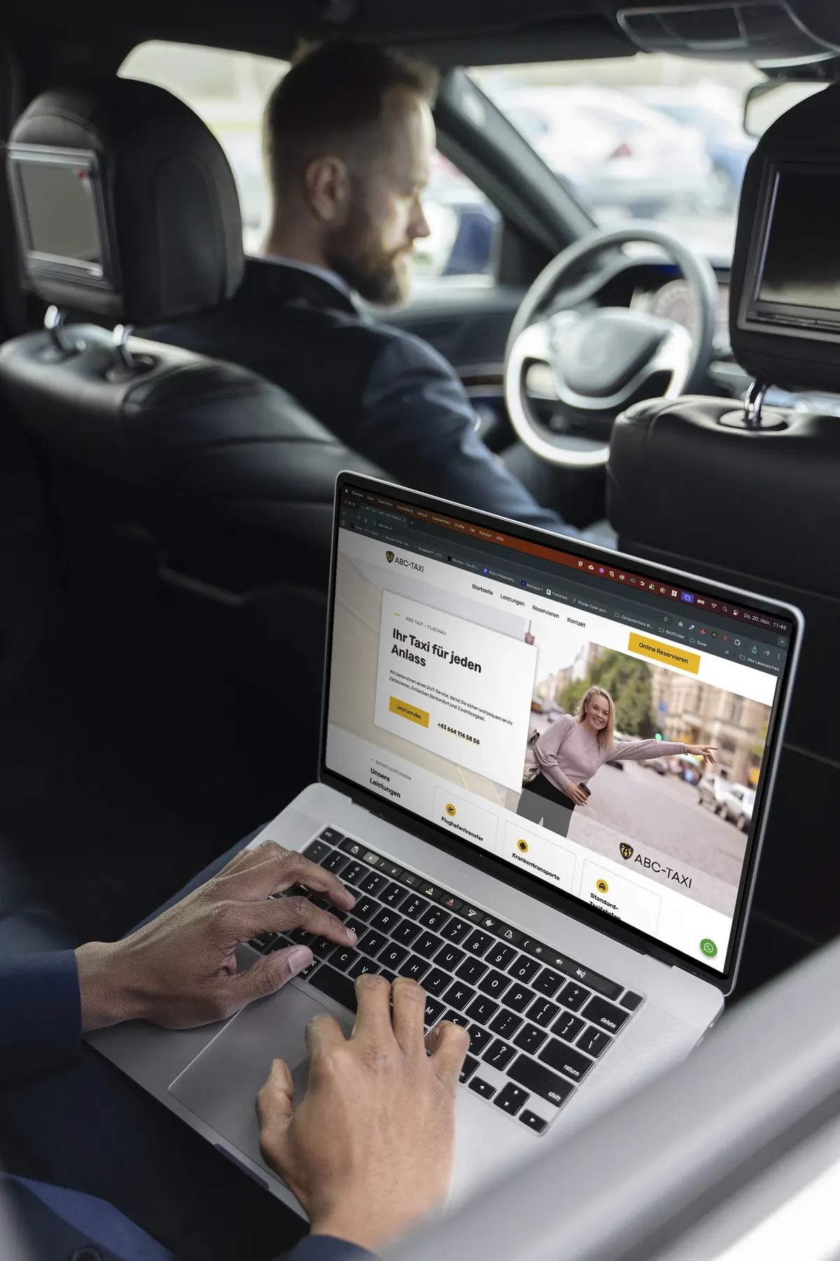 Website von ABC Taxi Flachau am Smartphone