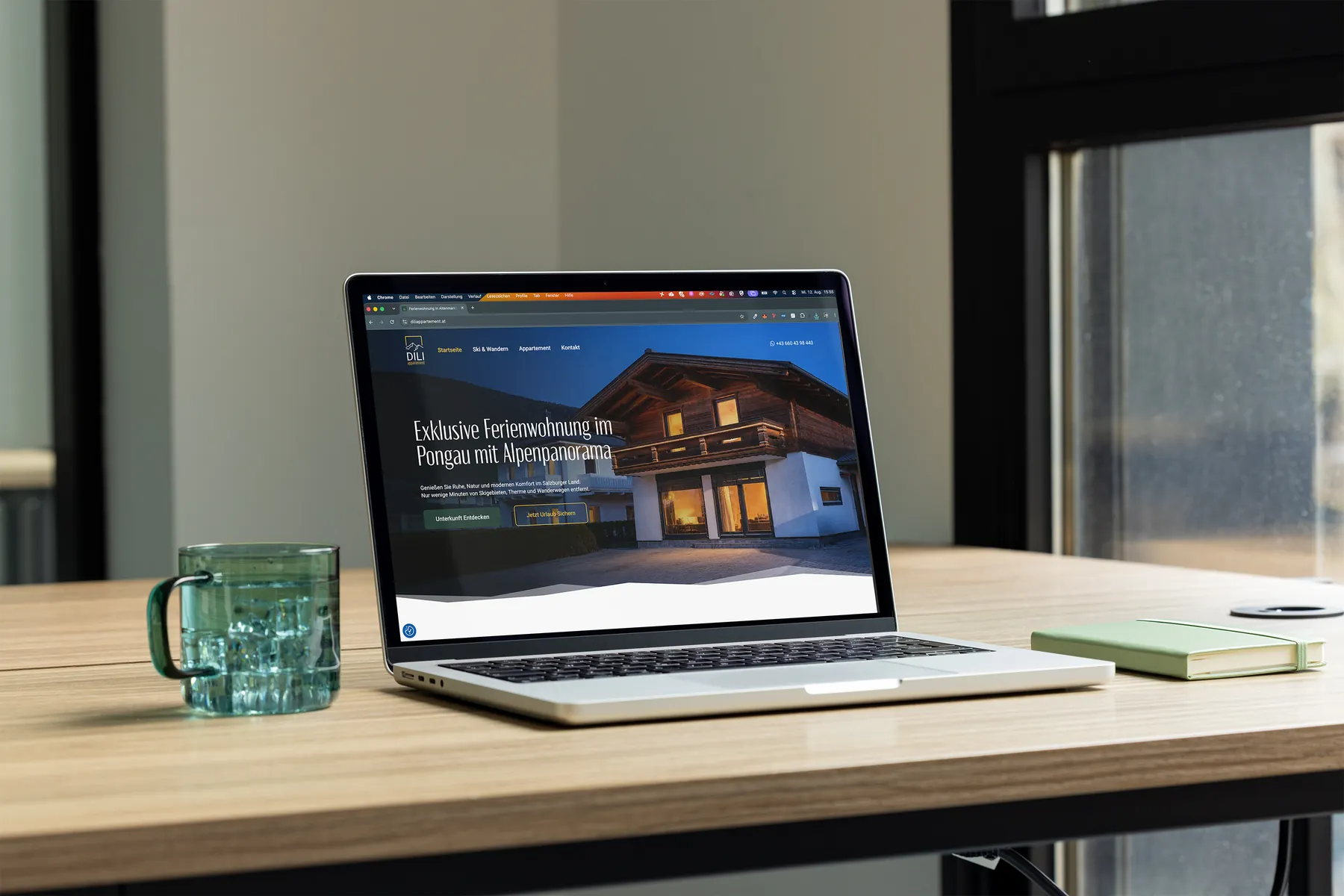 Website des Dili Appartement auf einem Desktop-Bildschirm